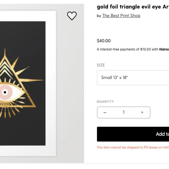 Gold Foil with Blush Evil Eye Art Print (Set of 3) 13”x18” - Society6 Wall Art - Picture 4 of 5